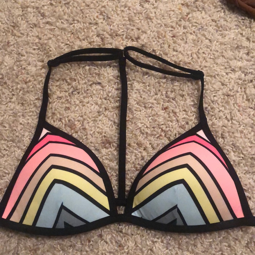 striped bikini top